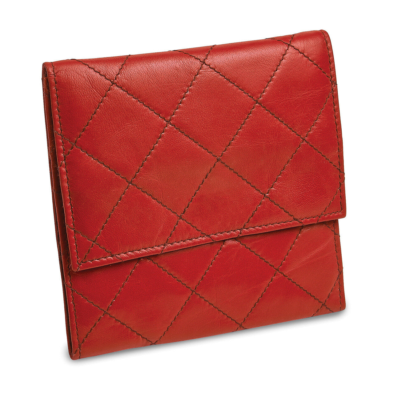 Red Leather Quilted Jewelry Folder GM17726