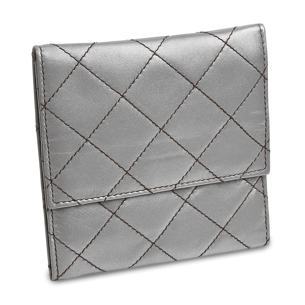 Silver Leather Quilted Jewelry Folder GM17727, MPN: GM17727, 191101877872