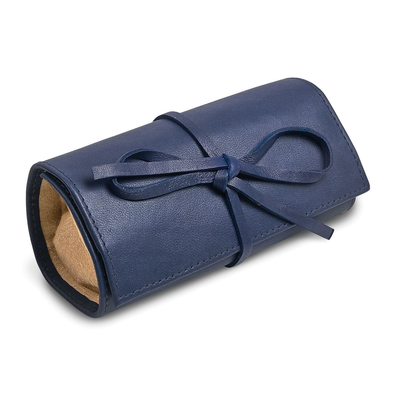 Blue Leather Tie Jewelry Roll GM17730