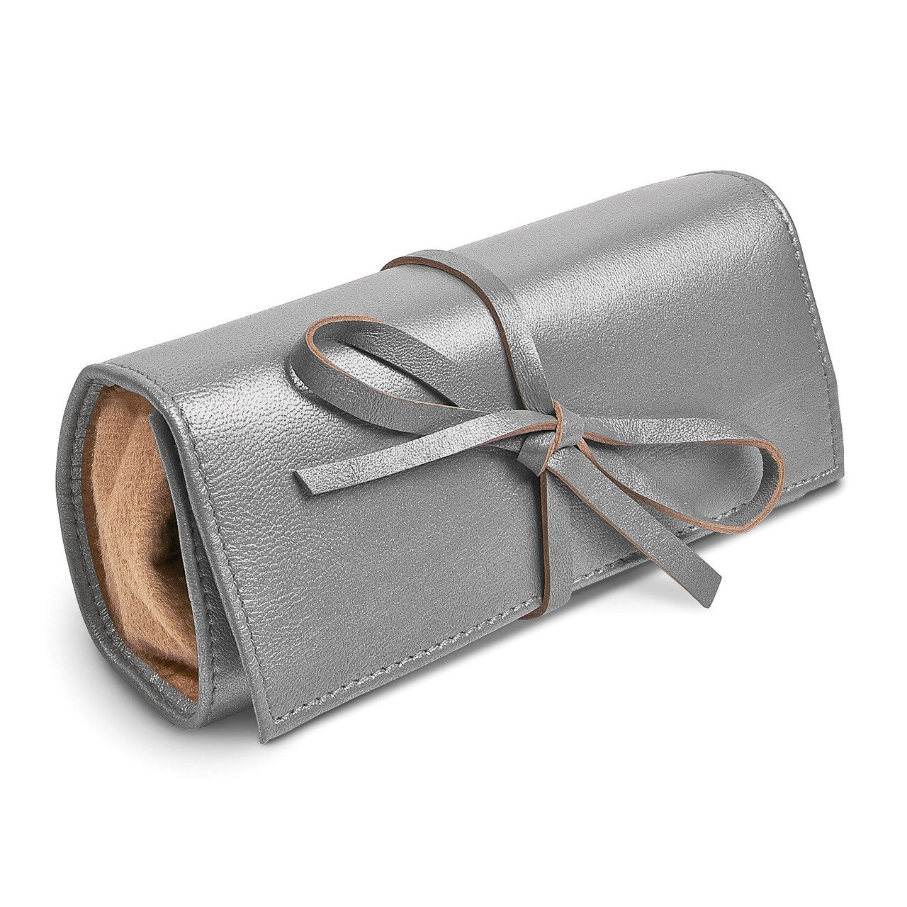 Silver Leather Tie Jewelry Roll GM17734, MPN: GM17734, 191101877766