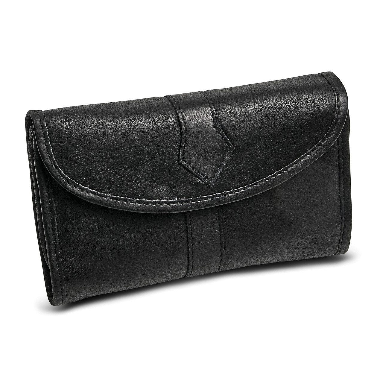 Black Leather Trifold Jewelry Clutch GM17736, MPN: GM17736, 191101877865
