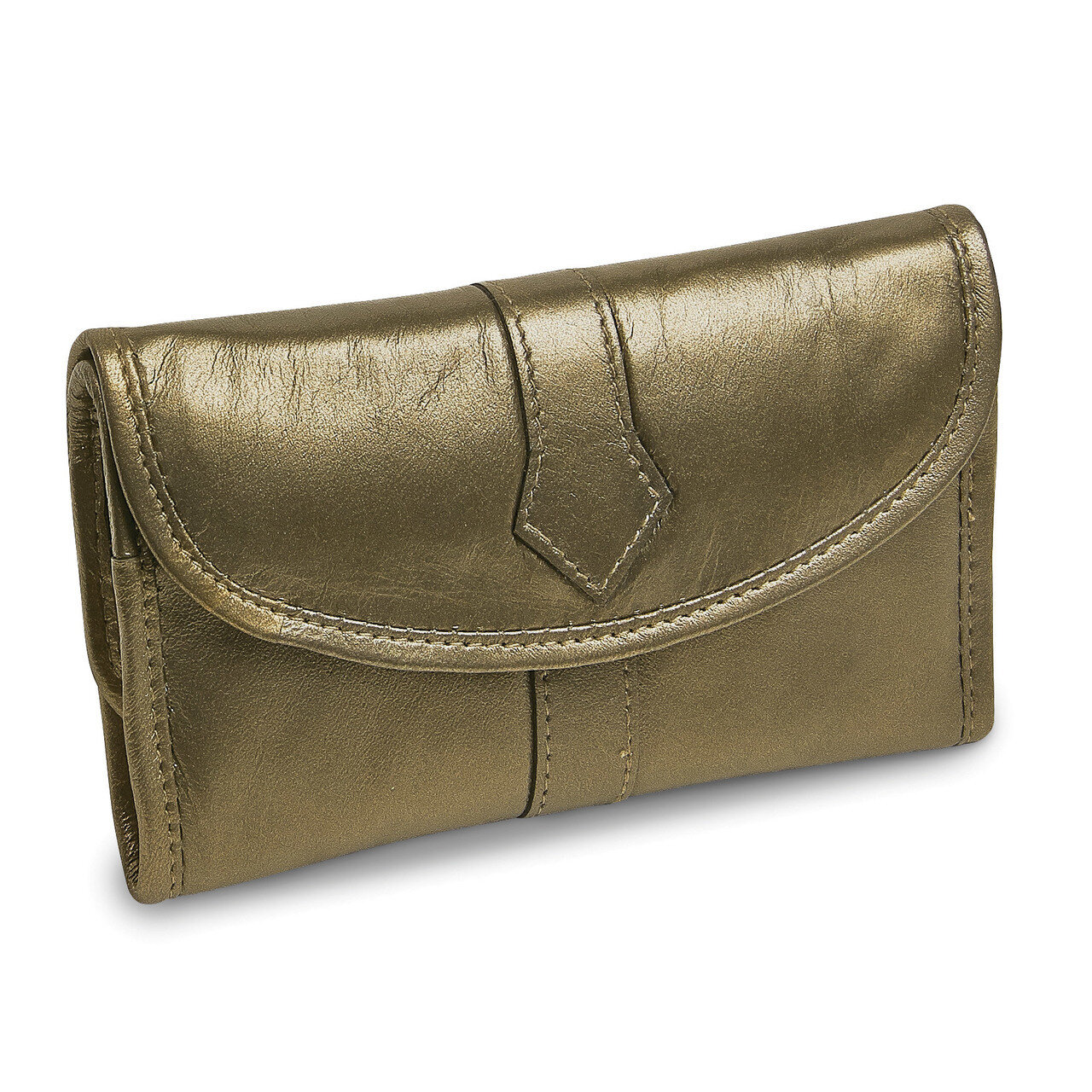 Pewter Leather Trifold Jewelry Clutch GM17738, MPN: GM17738, 191101877919