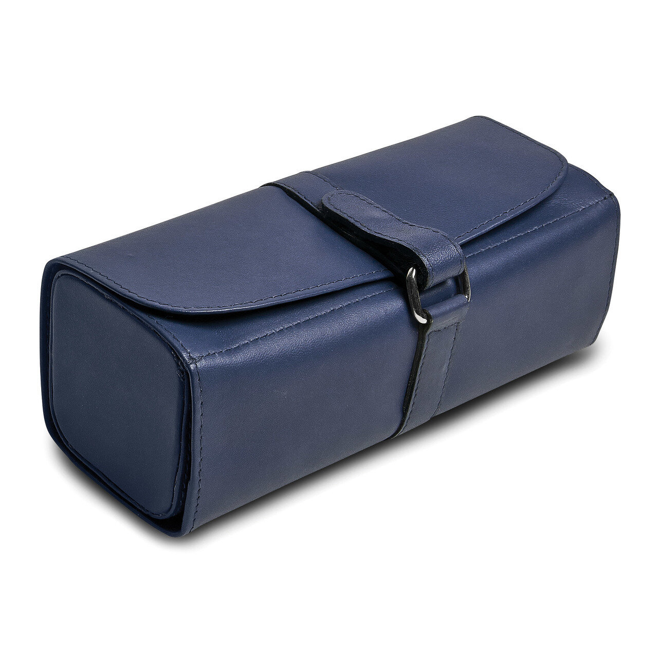 Blue Leather Snap Strap Large Jewelry Roll GM17744