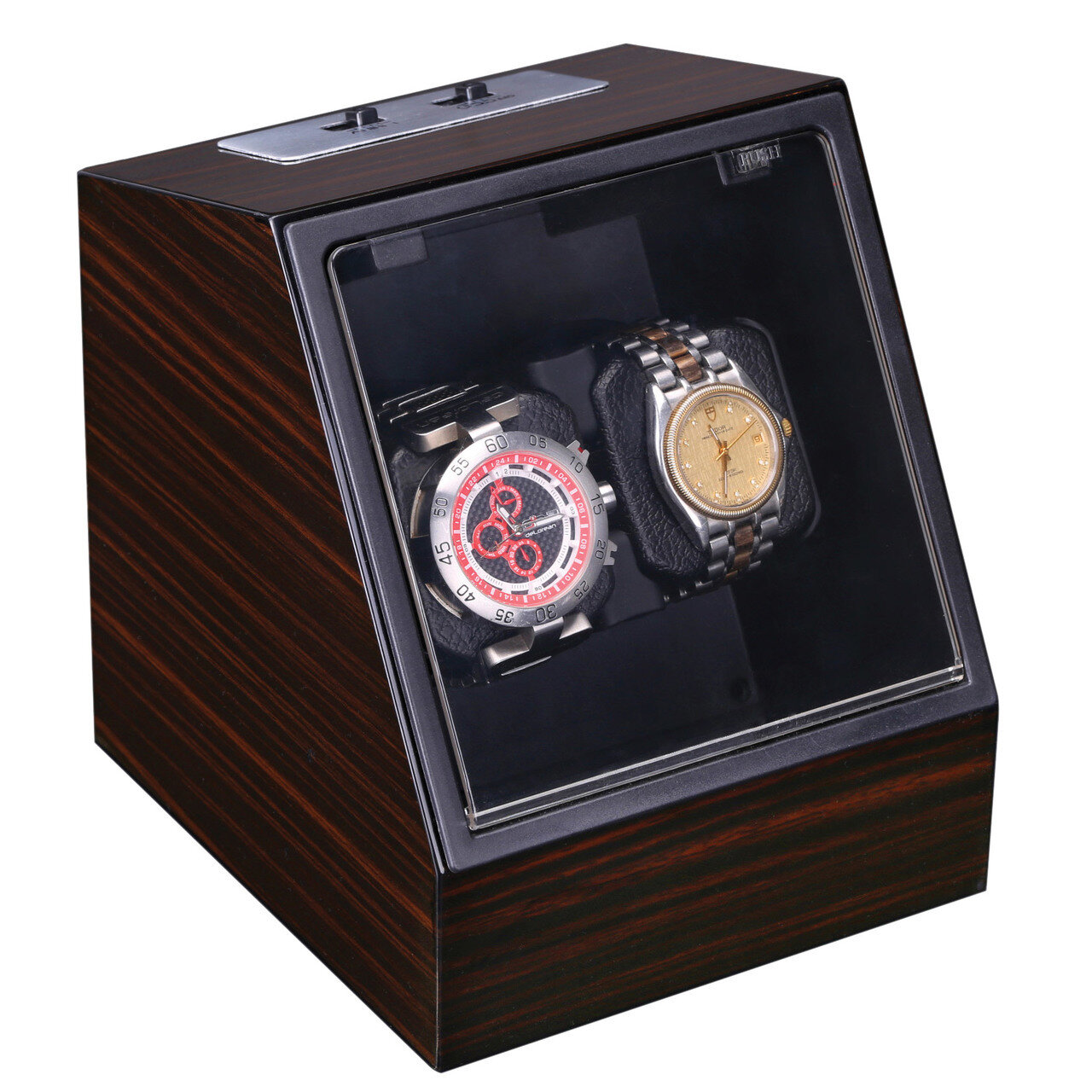 Rotations Ebony Finish Dual Watch Winder High Gloss GM18024, MPN: GM18024, 191101878268