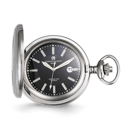 Charles Hubert Hunter Case Tritium Quartz Pocket Watch Stainless Steel XWA5565, MPN: XWA5565, 84887…