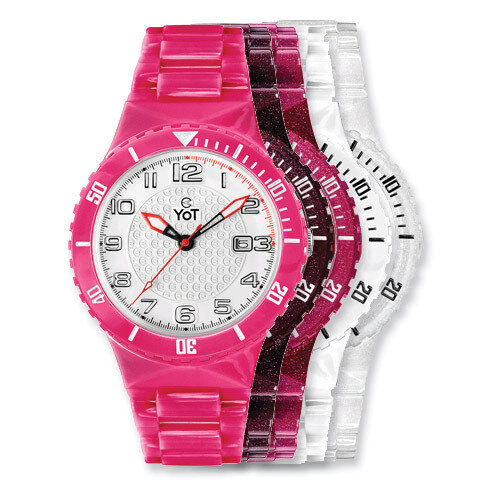 White Clear Pink Brown Red Watch Set YoT Interchangeable 5 Bands XWA5678, MPN: XWA5678, 6 13874 5001