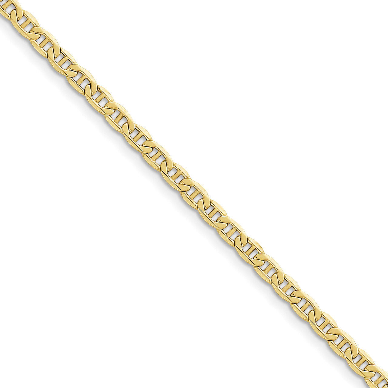 7 Inch 4.1mm Semi-Solid Anchor Chain 10k Gold 10BC100-7