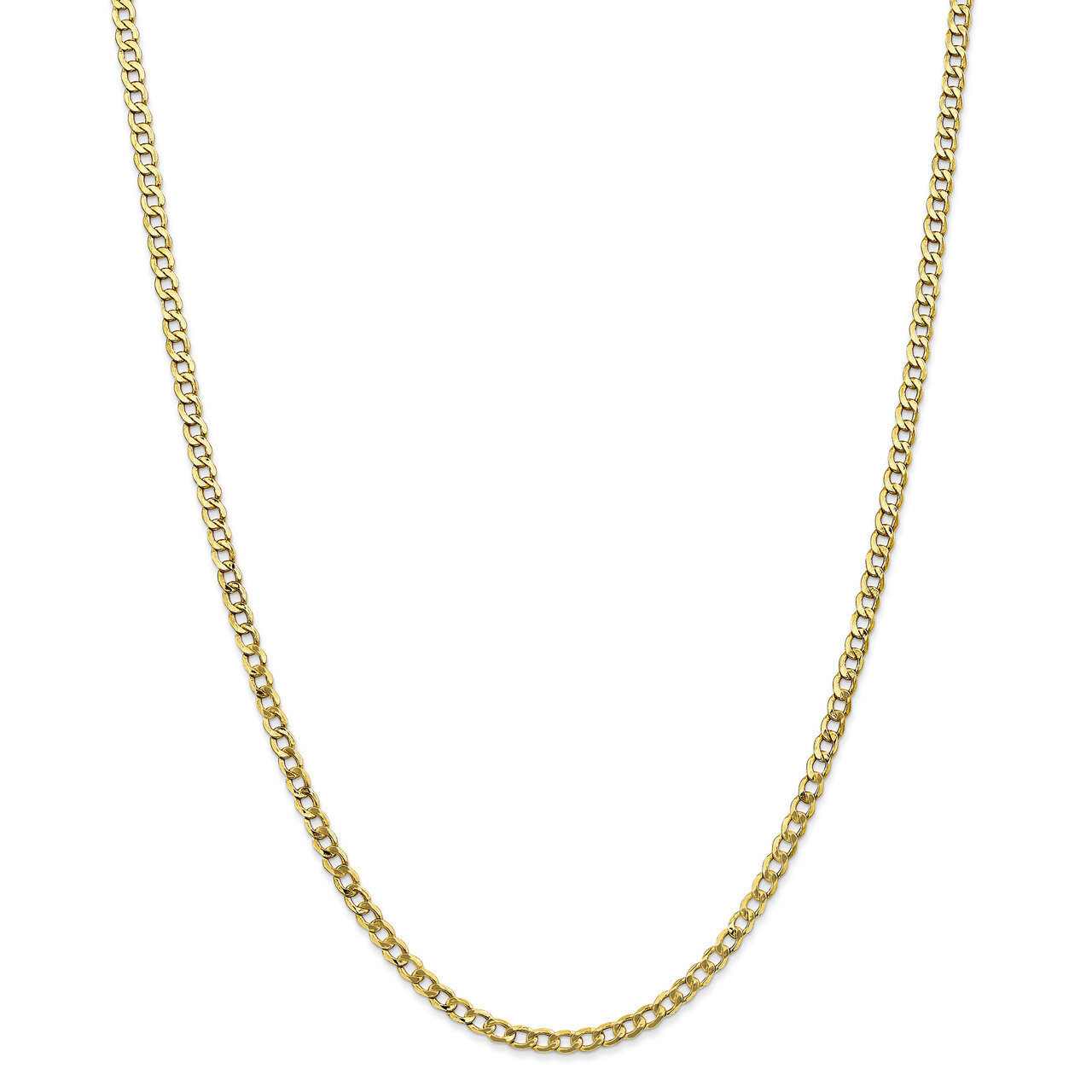 24 Inch 3.35mm Semi-Solid Curb Link Chain 10k Gold 10BC106-24, MPN: 10BC106-24, 191101439612