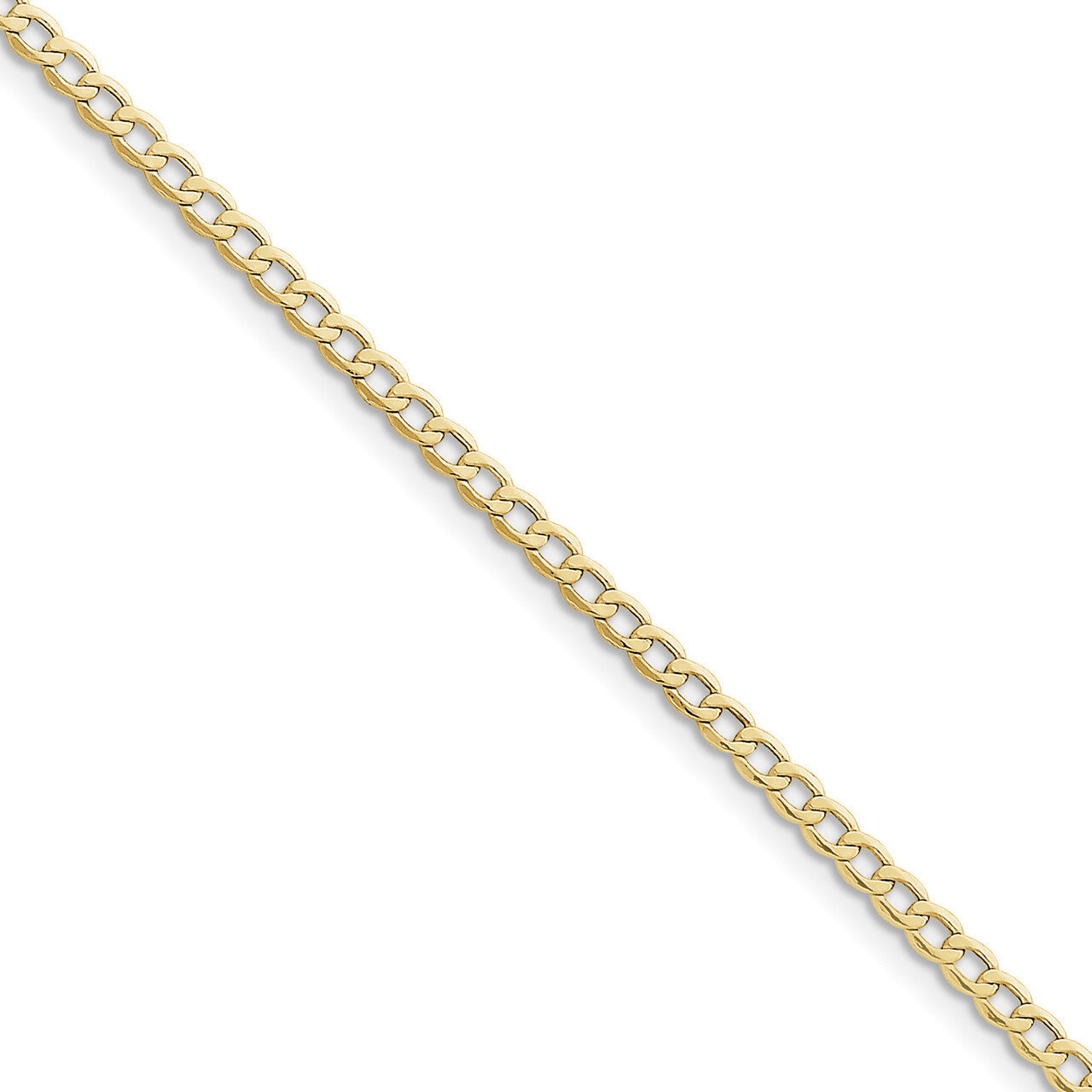 7 Inch 3.35mm Semi-Solid Curb Link Chain 10k Gold 10BC106-7