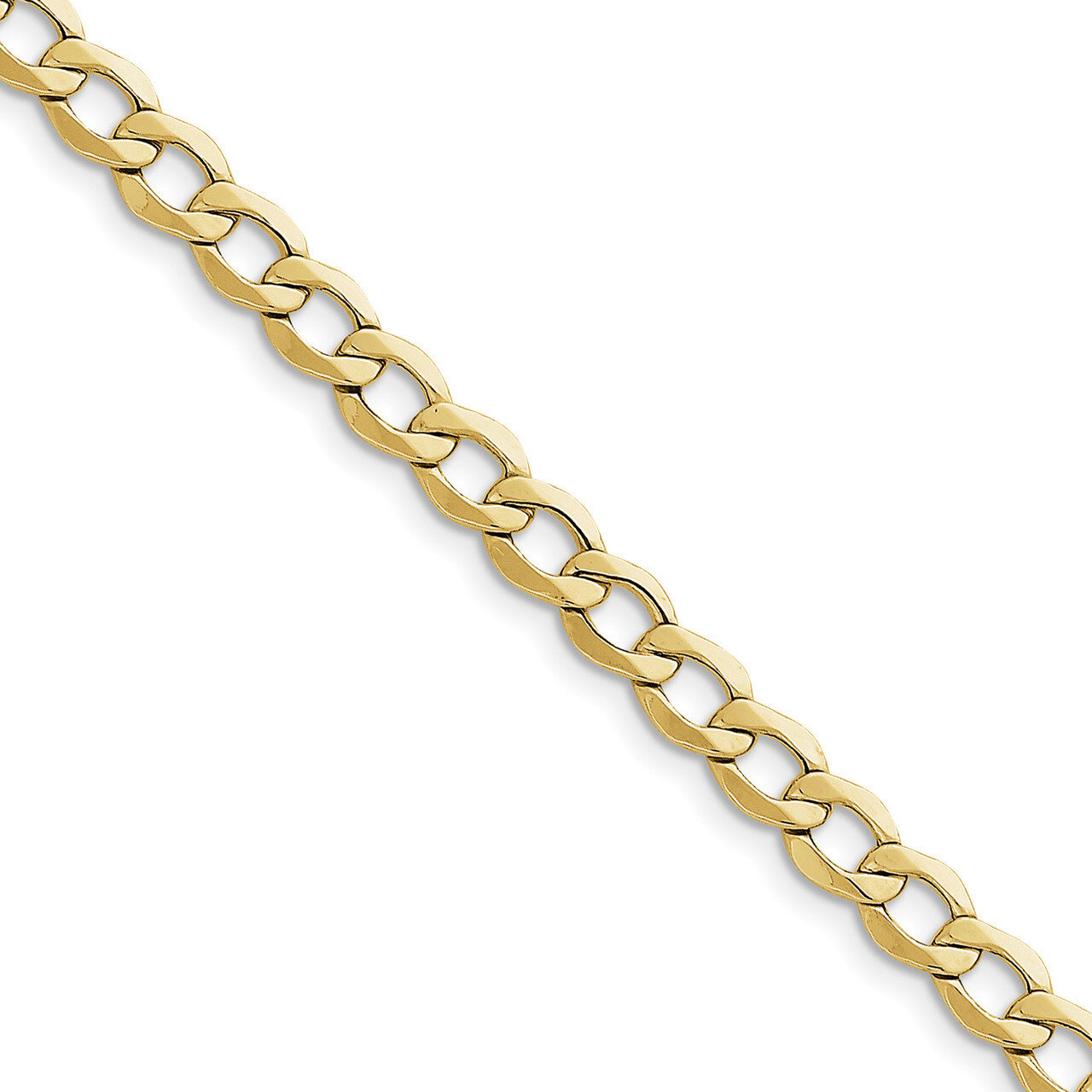 8 Inch 7.0mm Semi-Solid Curb Link Chain 10k Gold 10BC110-8