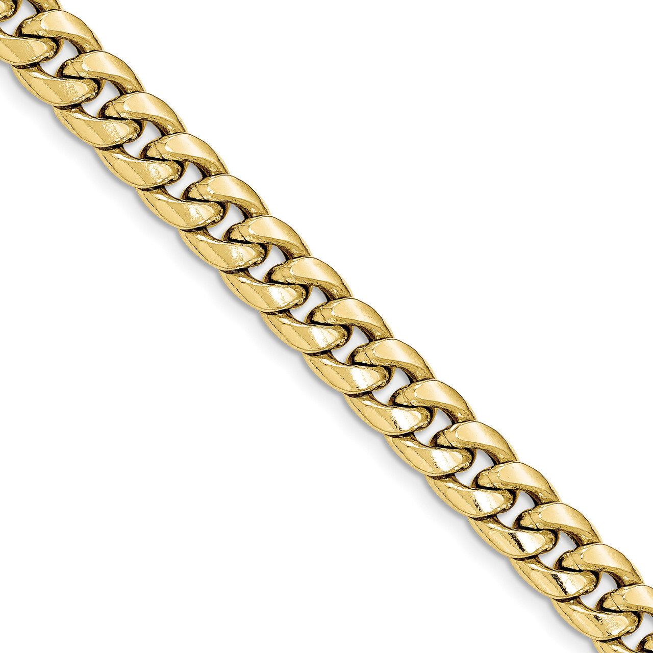 9 Inch Semi-Solid Miami Cuban Chain 10k Gold 10BC157-9