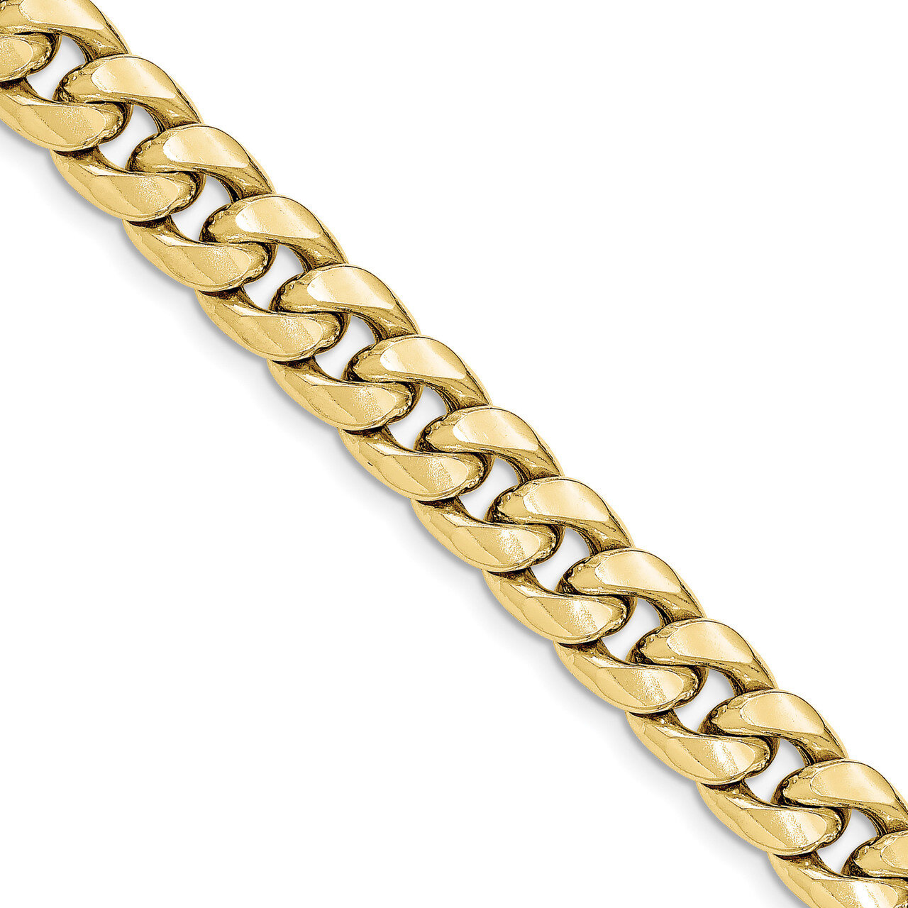 8 Inch Semi-Solid Miami Cuban Chain 10k Gold 10BC158-8