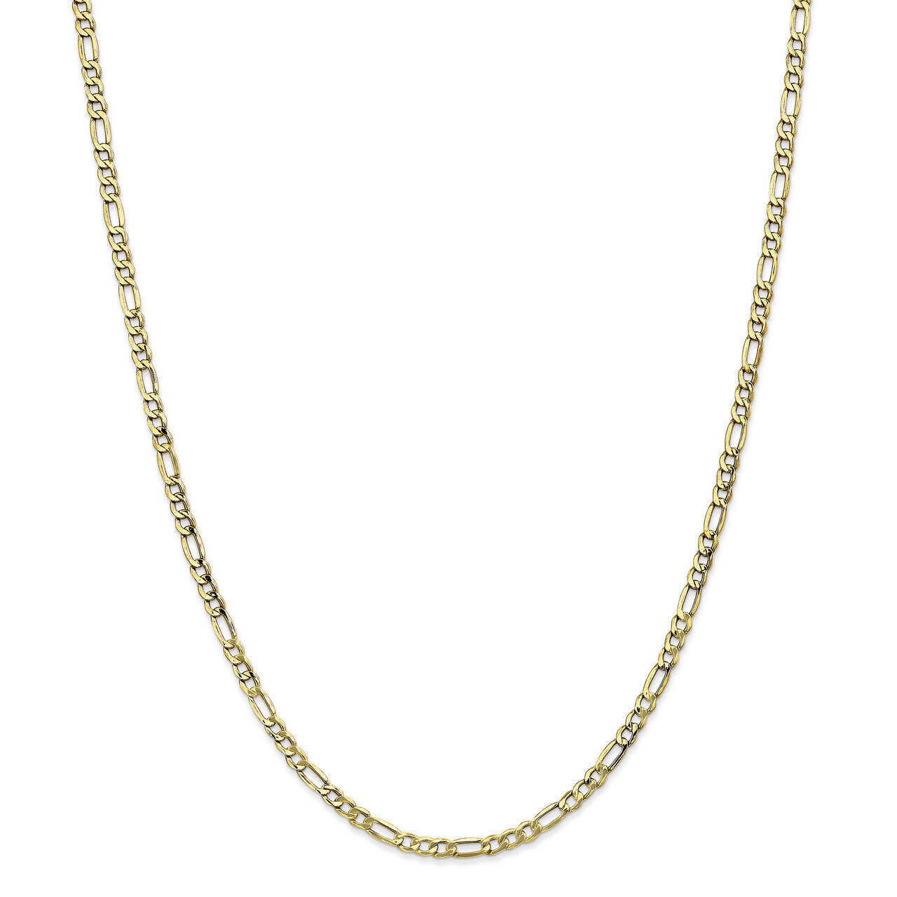 24 Inch 3.5mm Semi-Solid Figaro Chain 10k Gold 10BC93-24, MPN: 10BC93-24, 191101440038