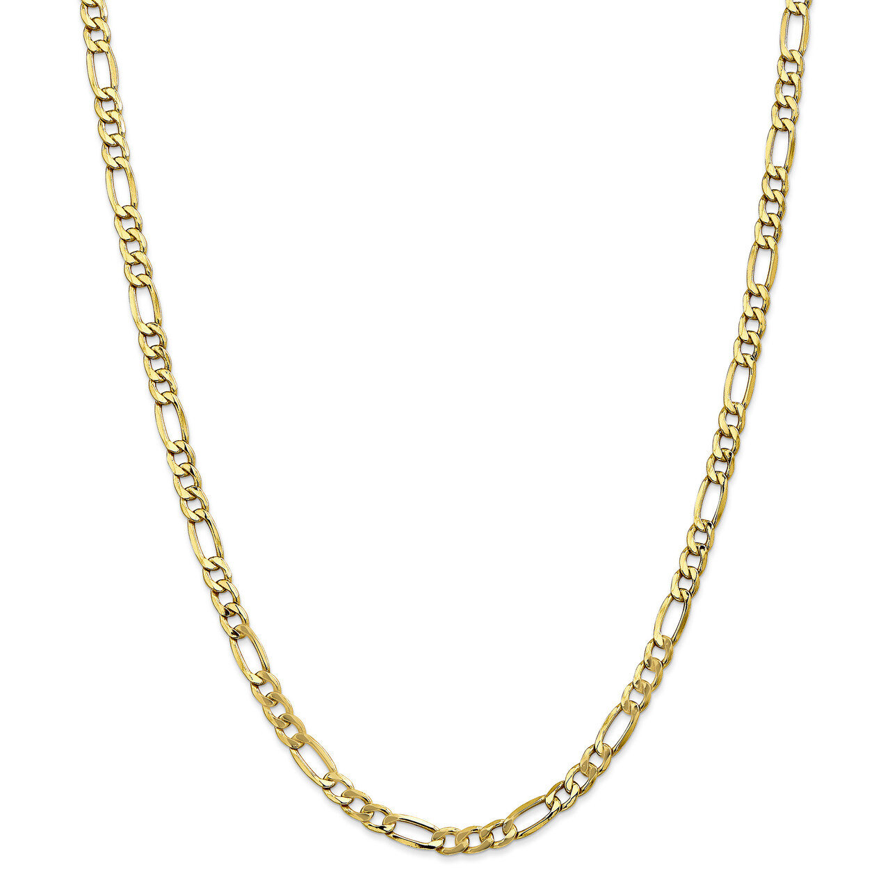 20 Inch 5.35mm Semi-Solid Figaro Chain 10k Gold 10BC95-20, MPN: 10BC95-20, 191101440083