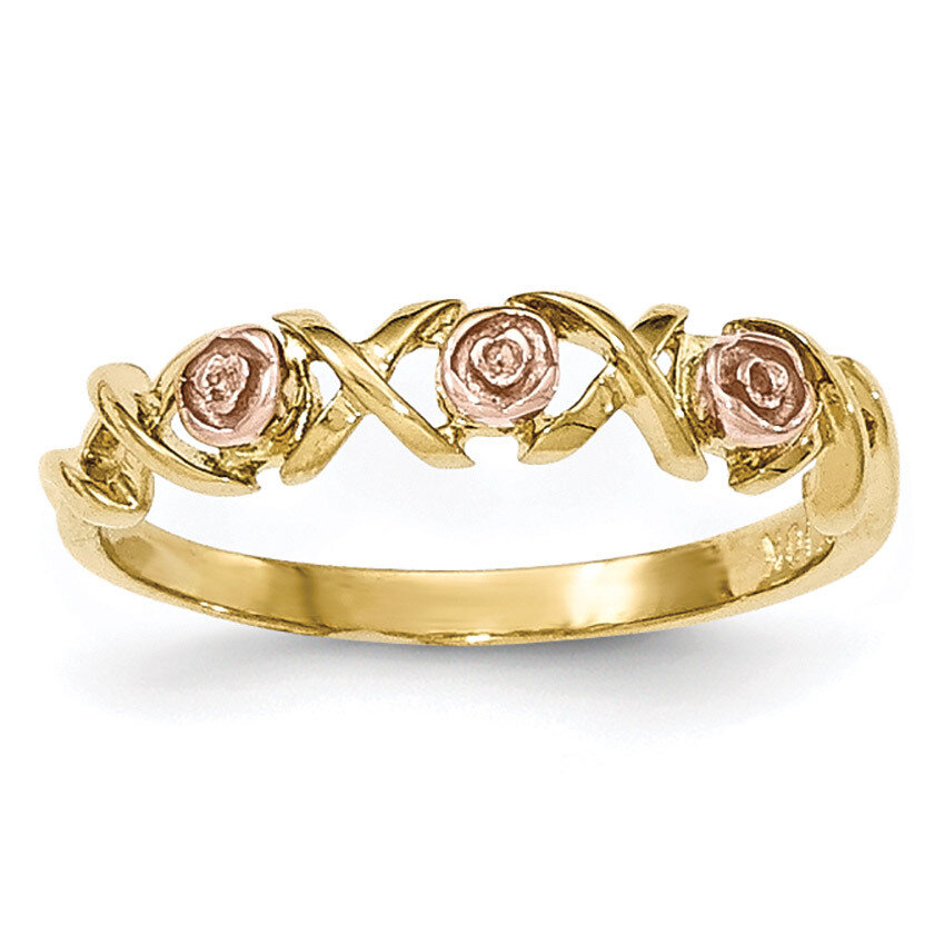 Black Hills Gold Rose Ring 10k Tri-color 10BH643