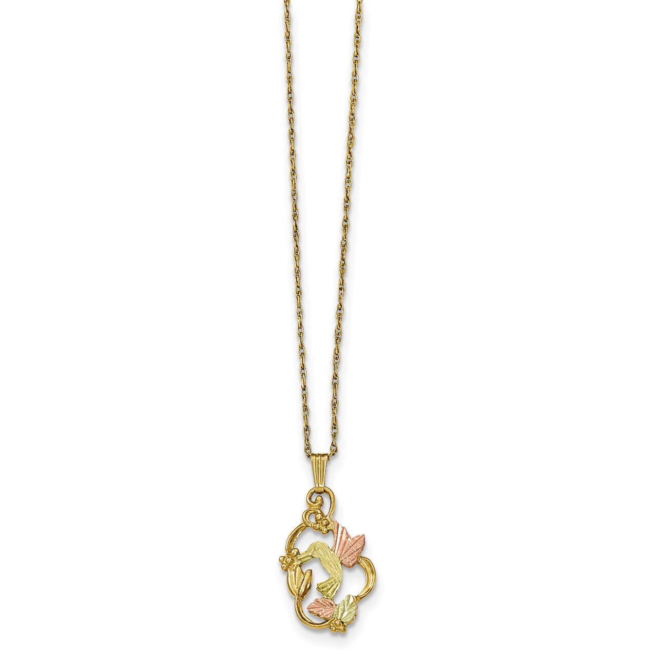 18 Inch Black Hills Gold Necklace 10k Tri-color 10BH656-18
