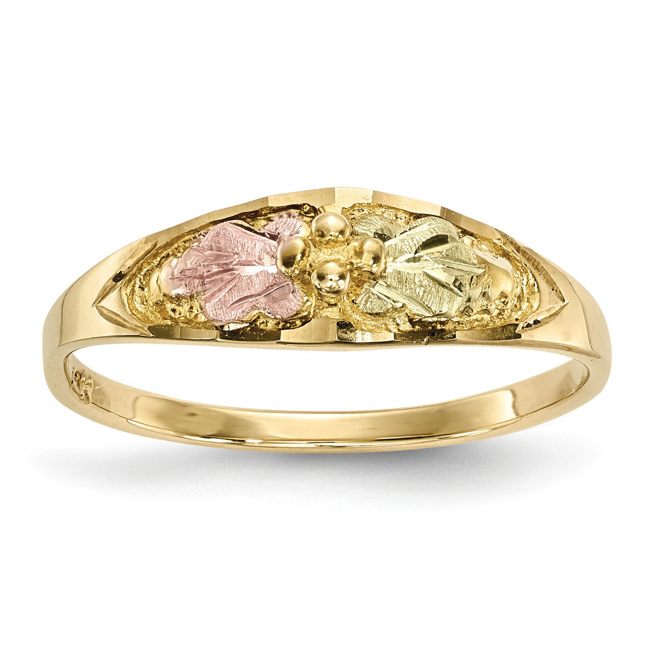 Black Hills Gold Ring 10k Tri-color 10BH687