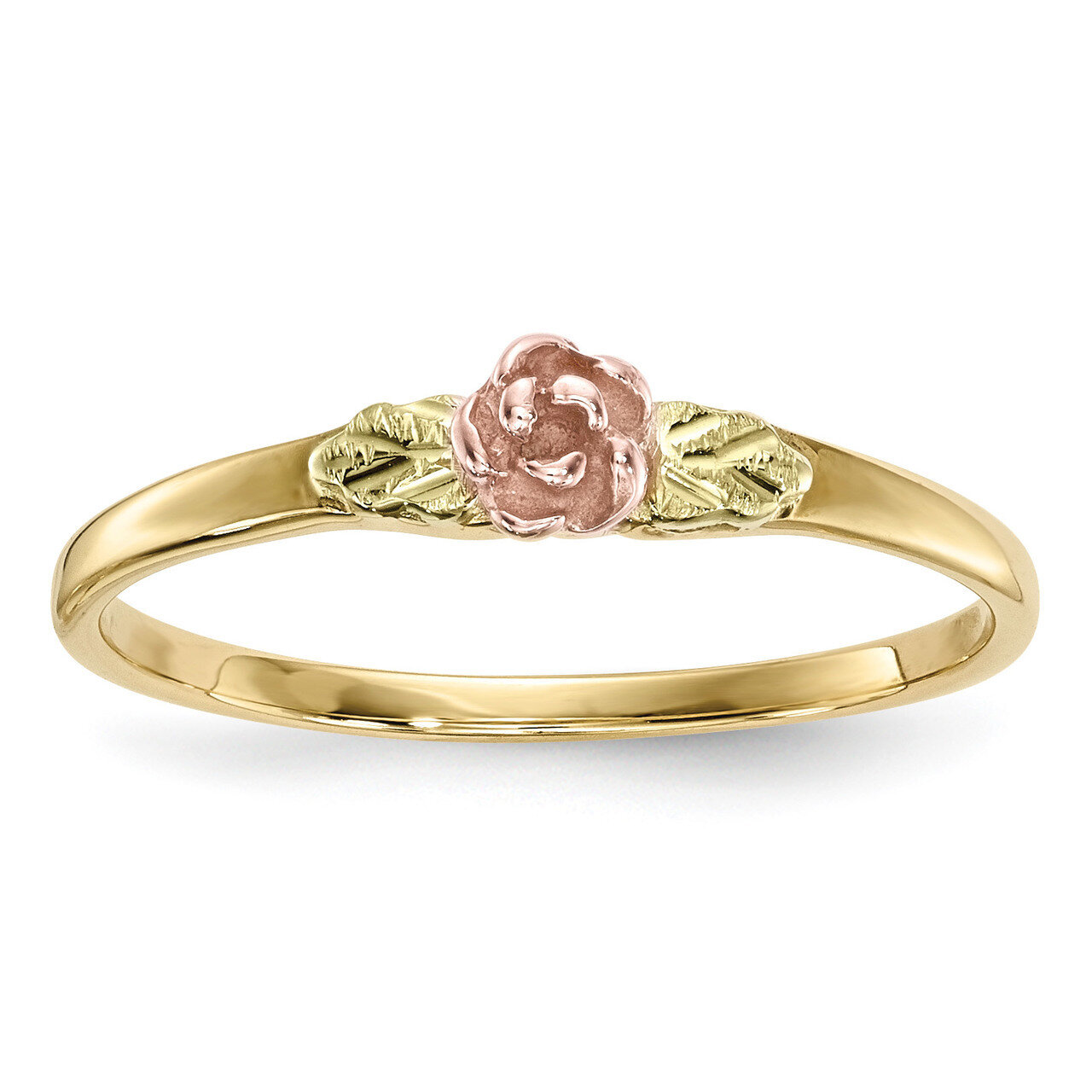 Black Hills Gold Rose Ring 10k Tri-color 10BH712