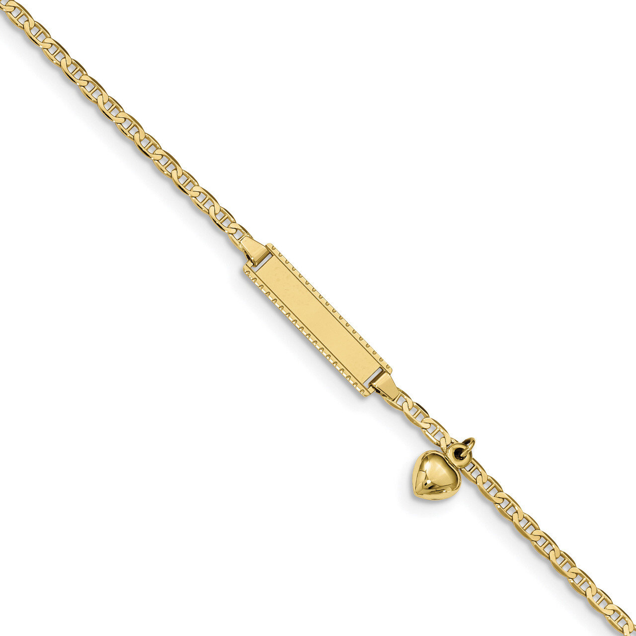 6 Inch Flat Anchor Link ID Bracelet 10k Gold 10BID100-6, MPN: 10BID100-6, 883957834726