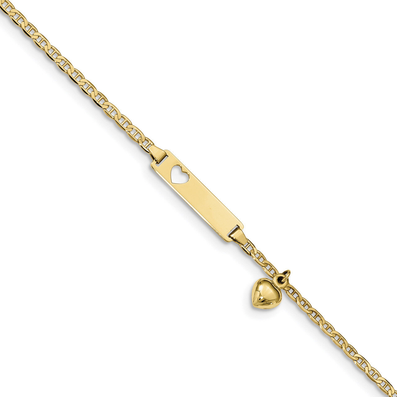 6 Inch Flat Anchor Link ID Bracelet 10k Gold 10BID101-6, MPN: 10BID101-6, 883957721507