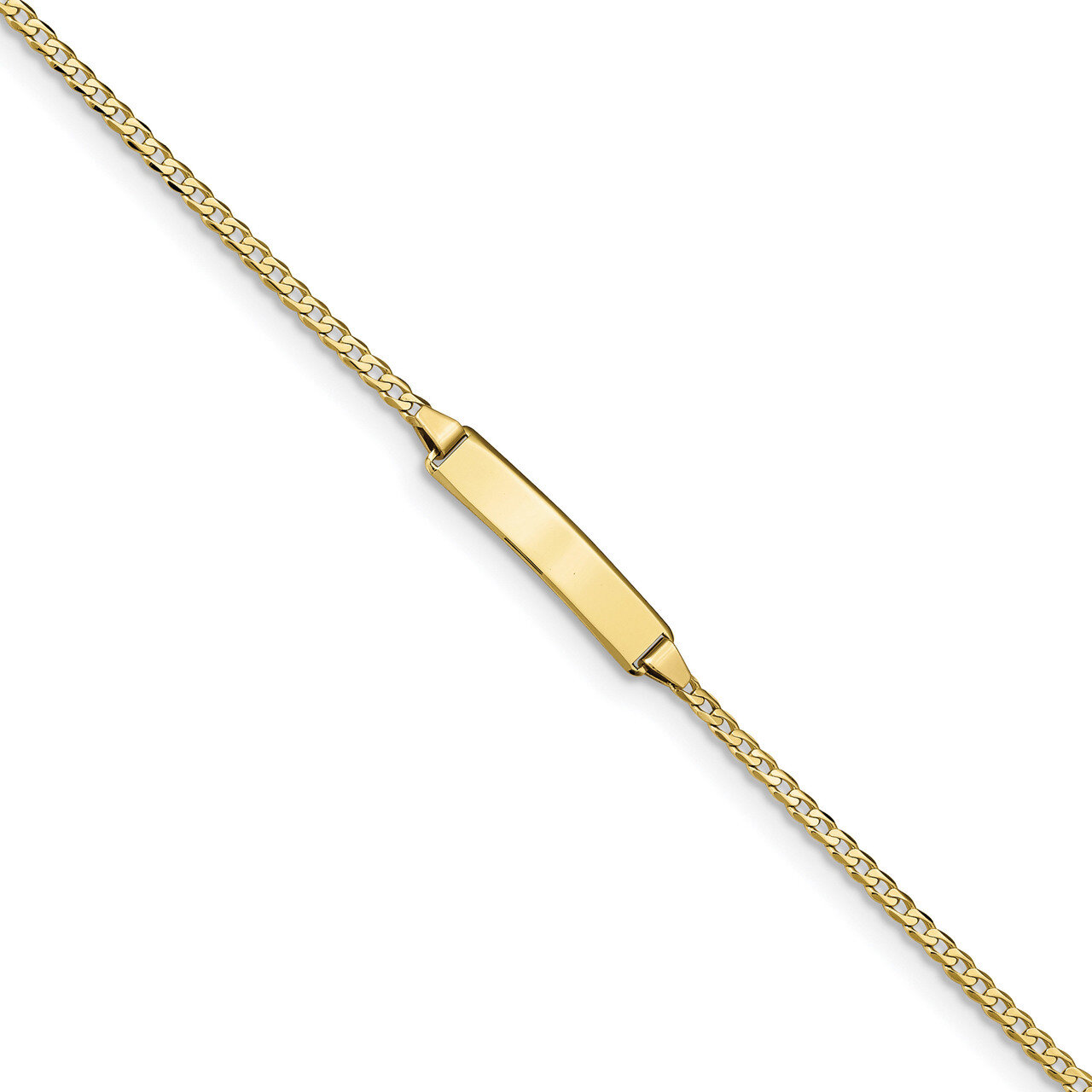 5.5 Inch Flat Curb Link ID Bracelet 10k Gold 10BID103-5.5