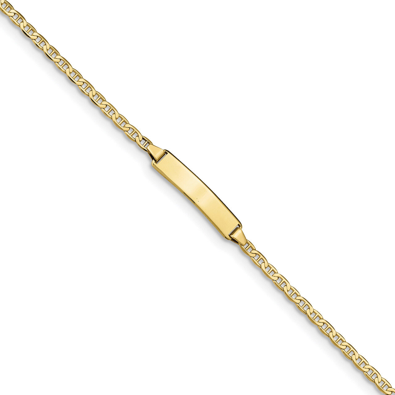 5.5 Inch Flat Anchor Link ID Bracelet 10k Gold 10BID104-5.5