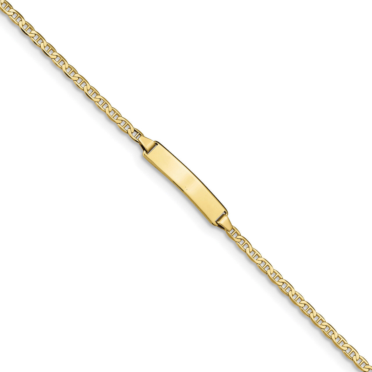 6 Inch Flat Anchor Link ID Bracelet 10k Gold 10BID104-6, MPN: 10BID104-6, 191101440151
