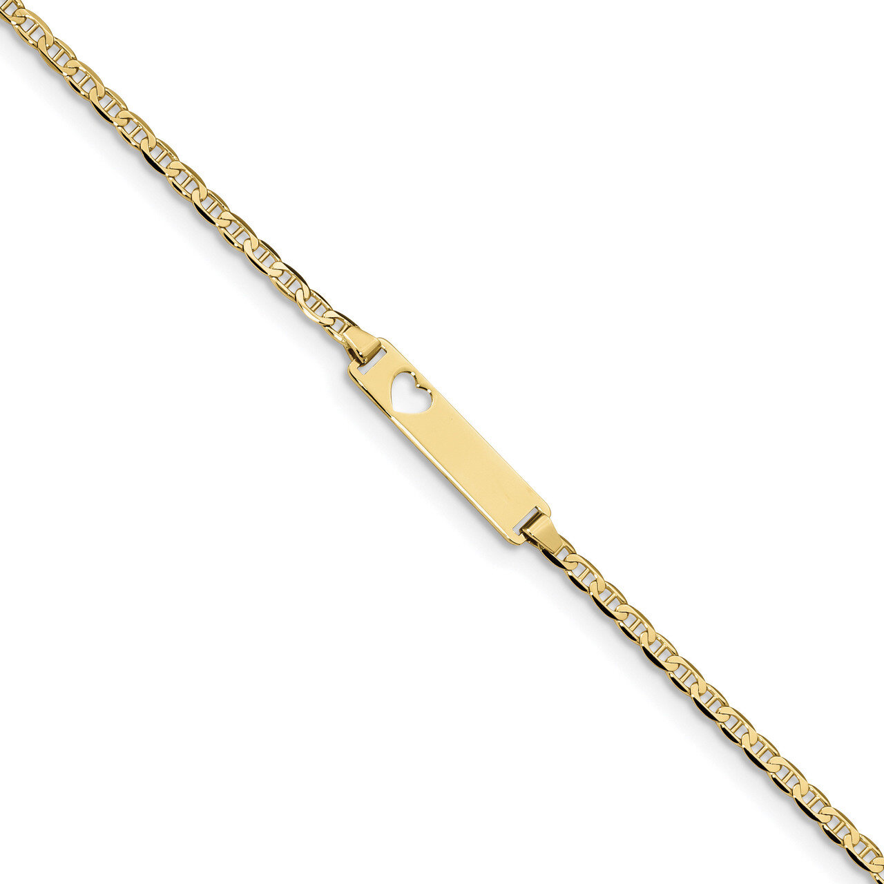 5.5 Inch Flat Anchor Link ID Bracelet 10k Gold 10BID24-5.5