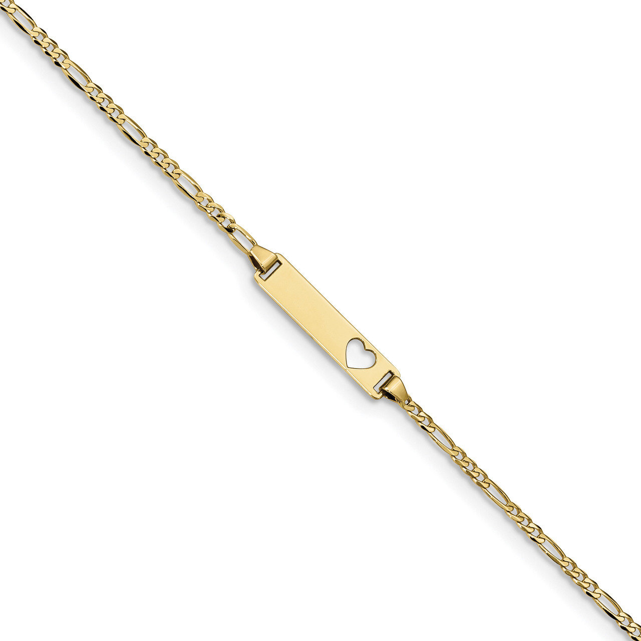 5.5 Inch Figaro Link ID Bracelet 10k Gold 10BID25-5.5