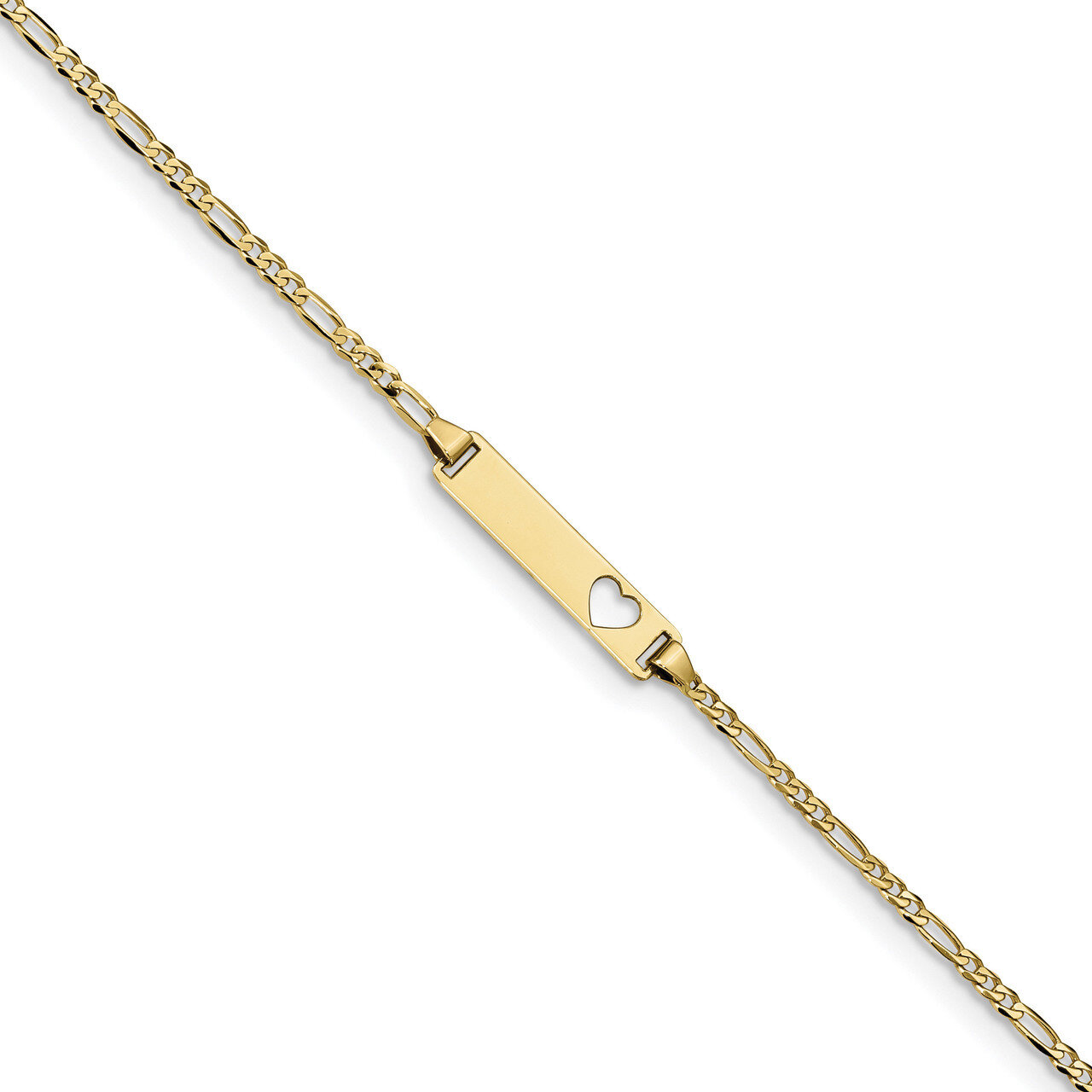 6 Inch Figaro Link ID Bracelet 10k Gold 10BID25-6, MPN: 10BID25-6, 883957574233