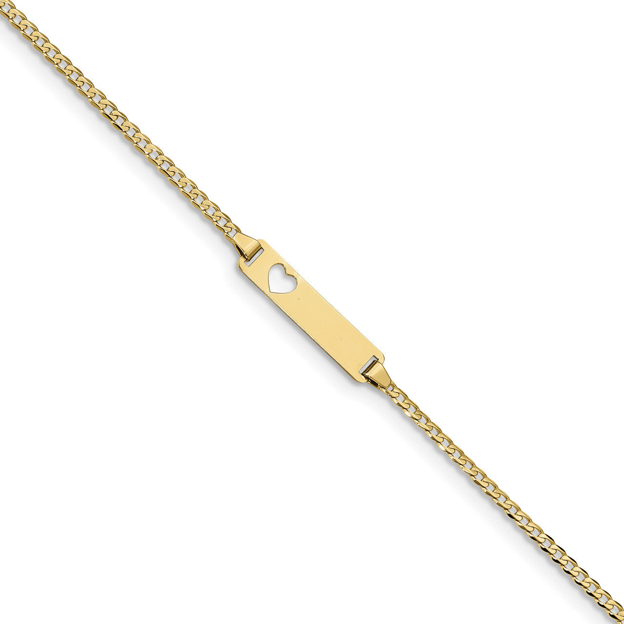 6 Inch Flat Curb Link ID Bracelet 10k Gold 10BID27-6, MPN: 10BID27-6, 191101567896