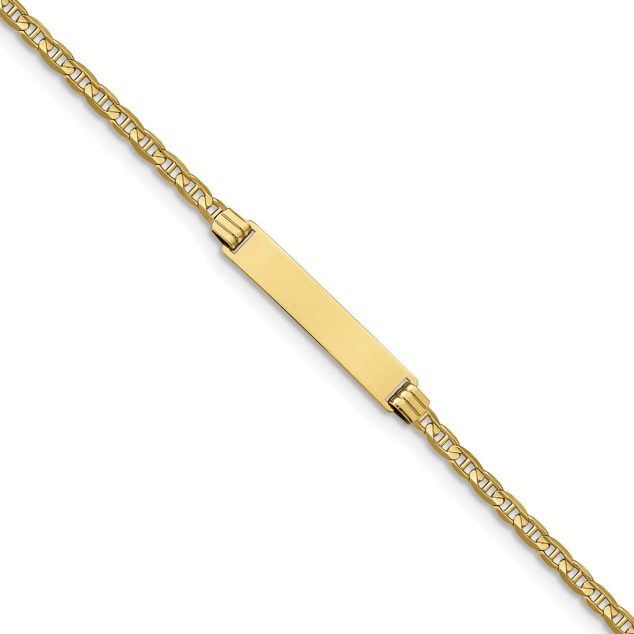 6 Inch Anchor Link ID Bracelet 10k Gold 10BID44-6