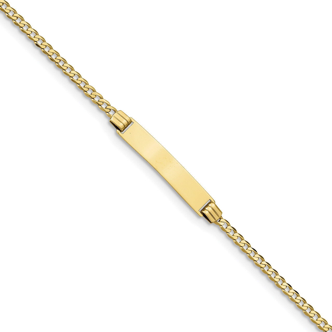 6 Inch Flat Curb Link ID Bracelet 10k Gold 10BID45-6