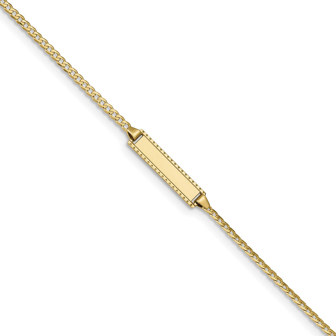 6 Inch Flat Curb Link ID Bracelet 10k Gold 10BID52-6, MPN: 10BID52-6, 883957871288