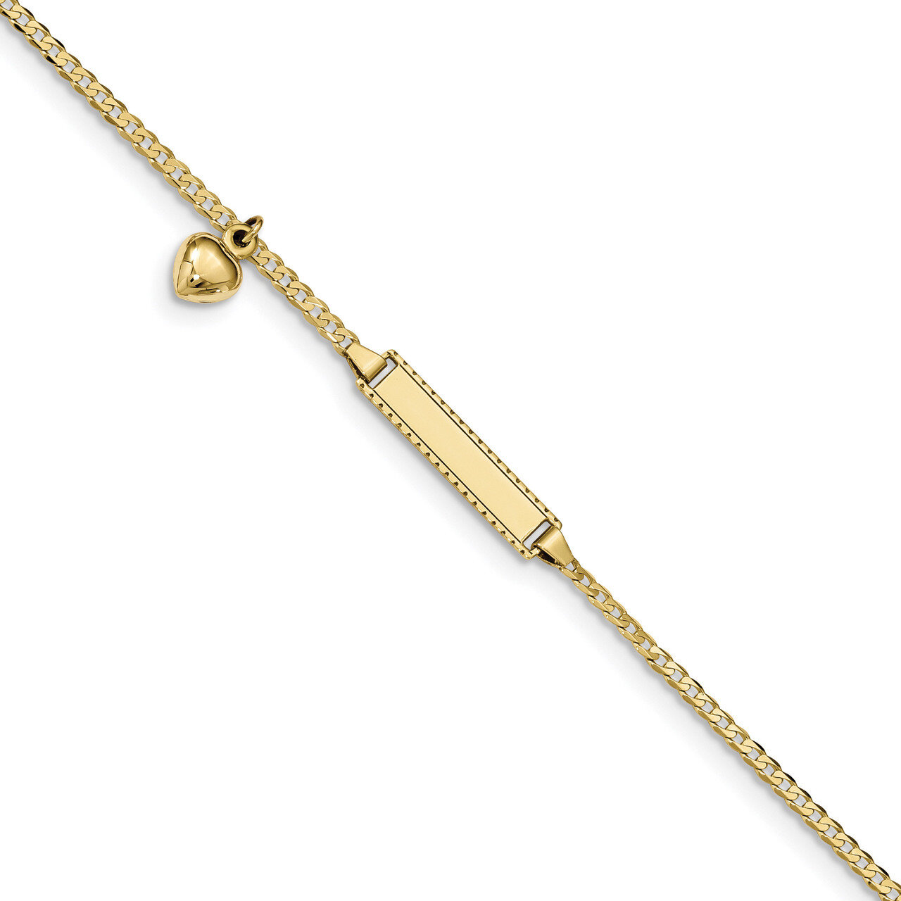 6 Inch Flat Curb Link ID Bracelet 10k Gold 10BID95-6, MPN: 10BID95-6, 883957721521