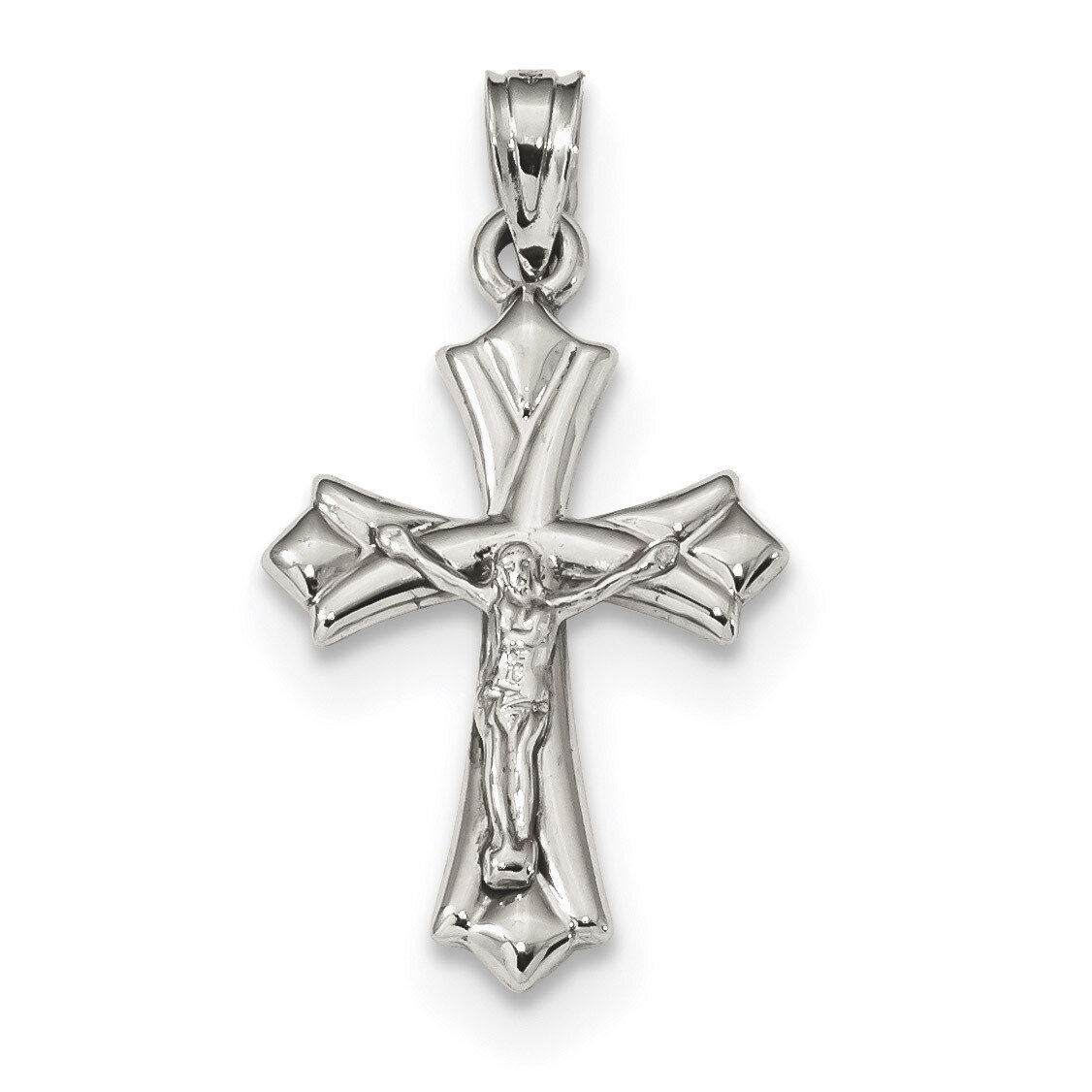 Reversible Crucifix /Cross Pendant 10k White Gold 10C1341