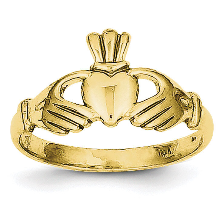 Polished Claddagh Ring 10k Gold 10C1346