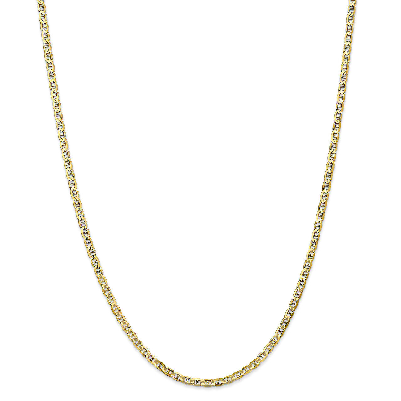 20 Inch 3mm Concave Anchor Chain 10k Gold 10CCA080-20, MPN: 10CCA080-20, 191101440328