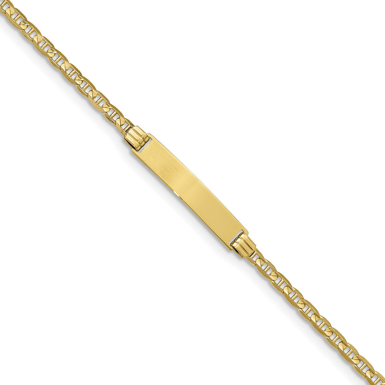 7 Inch Semi-solid Anchor Link ID Bracelet 10k Gold 10DCID105-7, MPN: 10DCID105-7, 191101440519