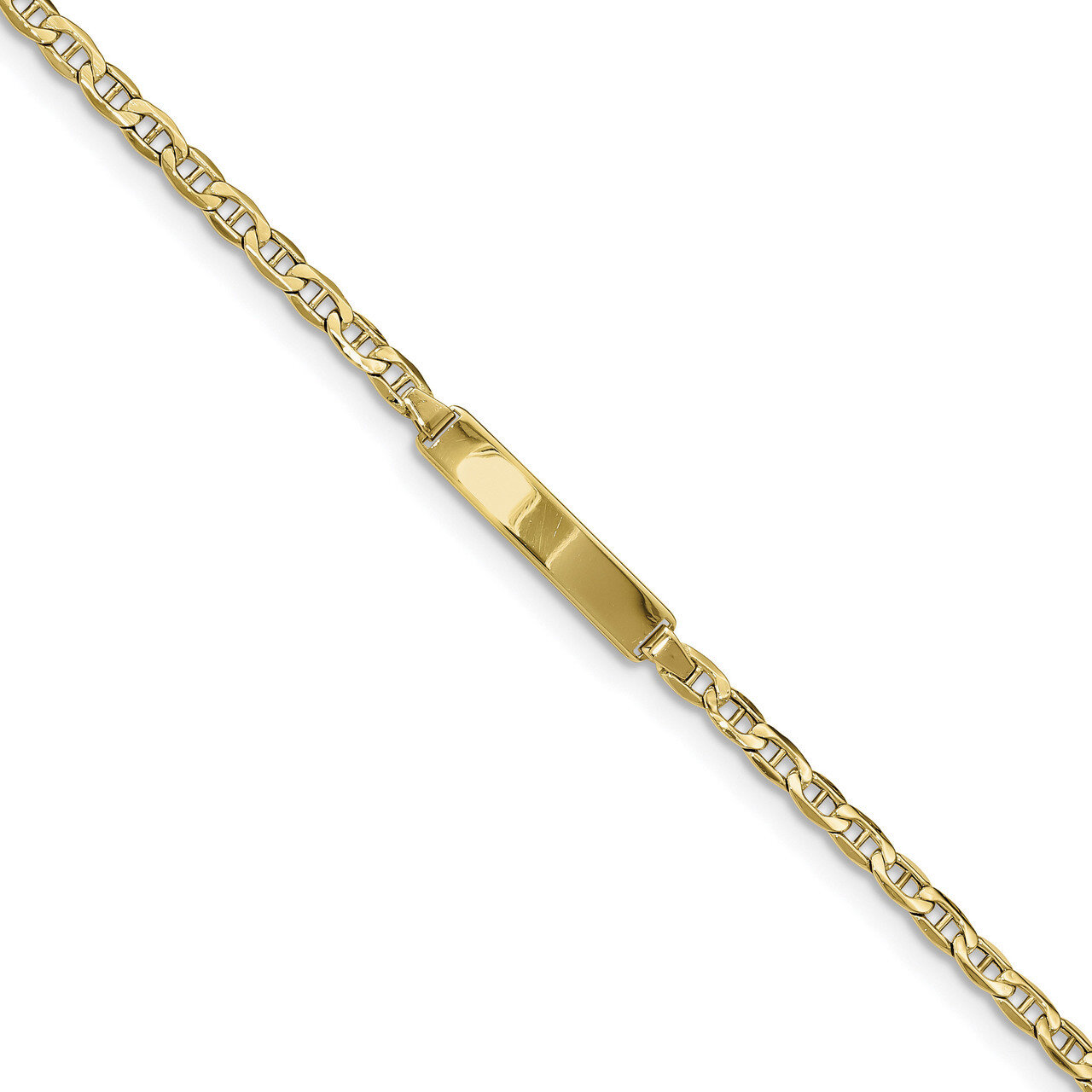 7 Inch Semi-solid Anchor Link ID Bracelet 10k Gold 10DCID139-7, MPN: 10DCID139-7, 191101440779