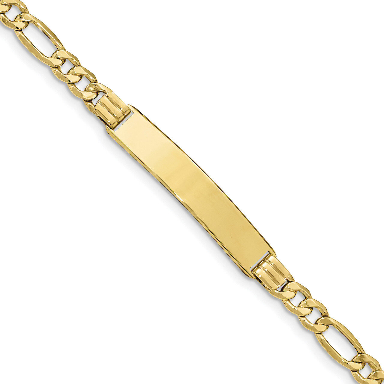 7 Inch Semi-solid Figaro Link ID Bracelet 10k Gold 10DCID141-7, MPN: 10DCID141-7, 191101440809