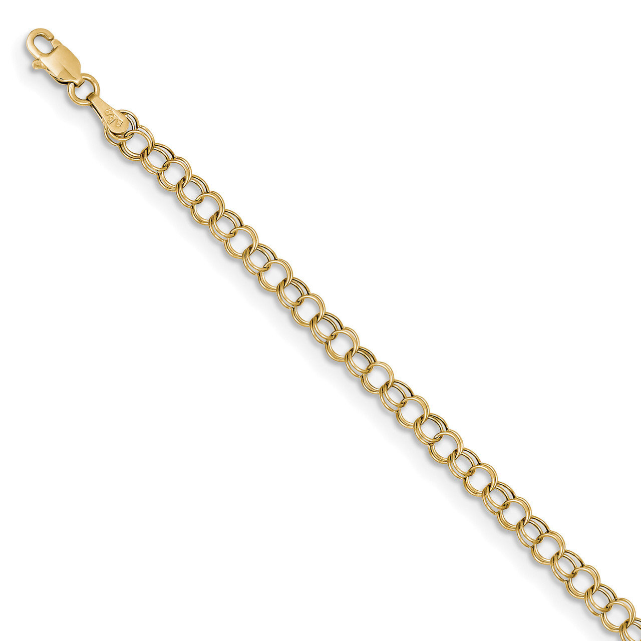 8 Inch Hollow Double Link Charm Bracelet 10k Gold 10DO350-8, MPN: 10DO350-8, 191101440854