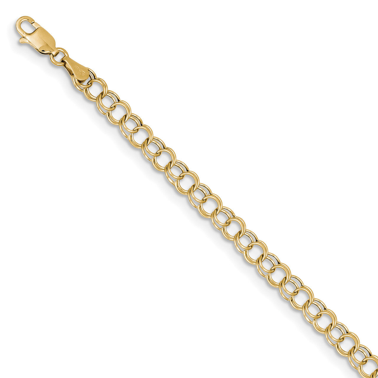 7 Inch Hollow Double Link Charm Bracelet 10k Gold 10DO540-7, MPN: 10DO540-7, 191101440922