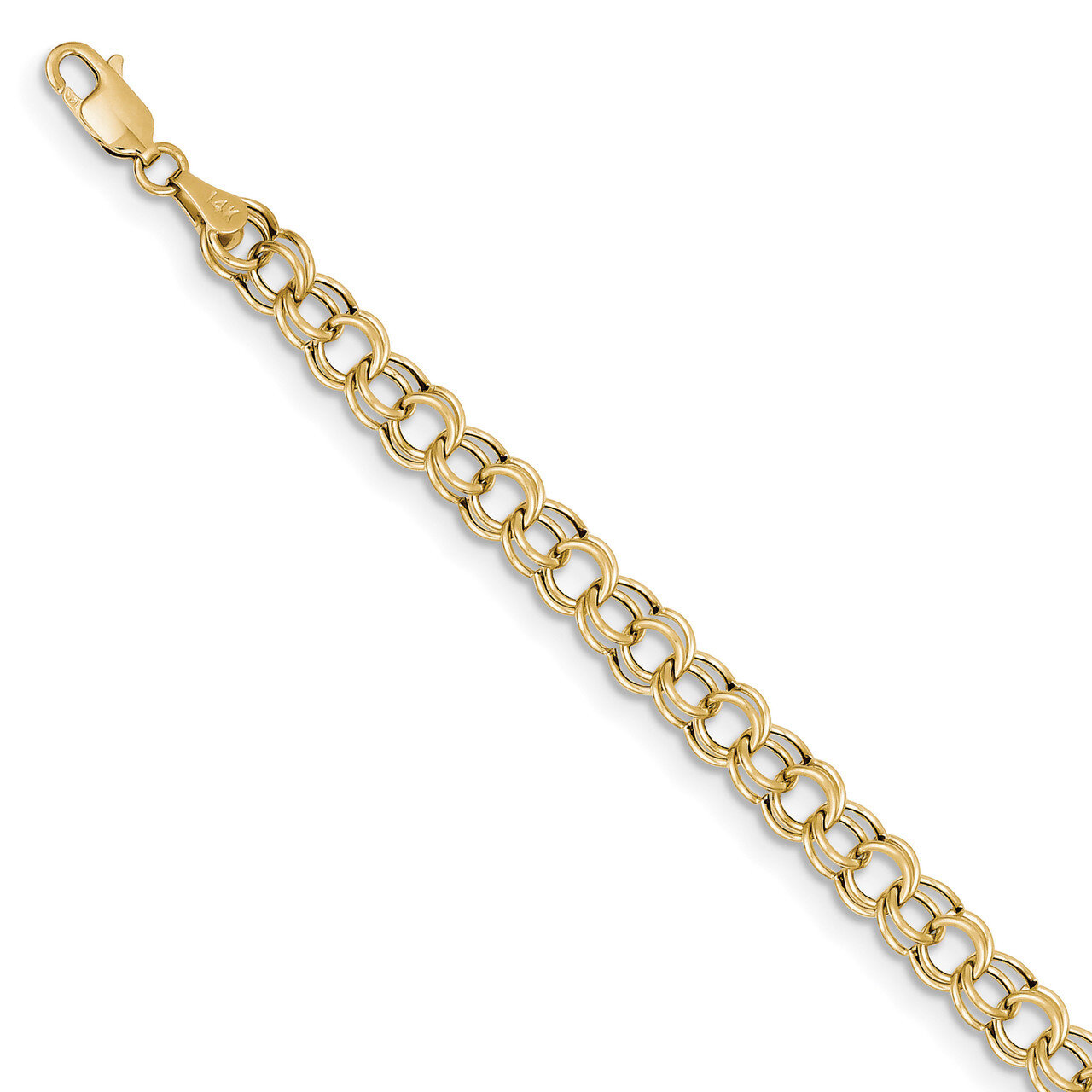8 Inch Hollow Double Link Charm Bracelet 10k Gold 10DO541-8, MPN: 10DO541-8, 191101440953