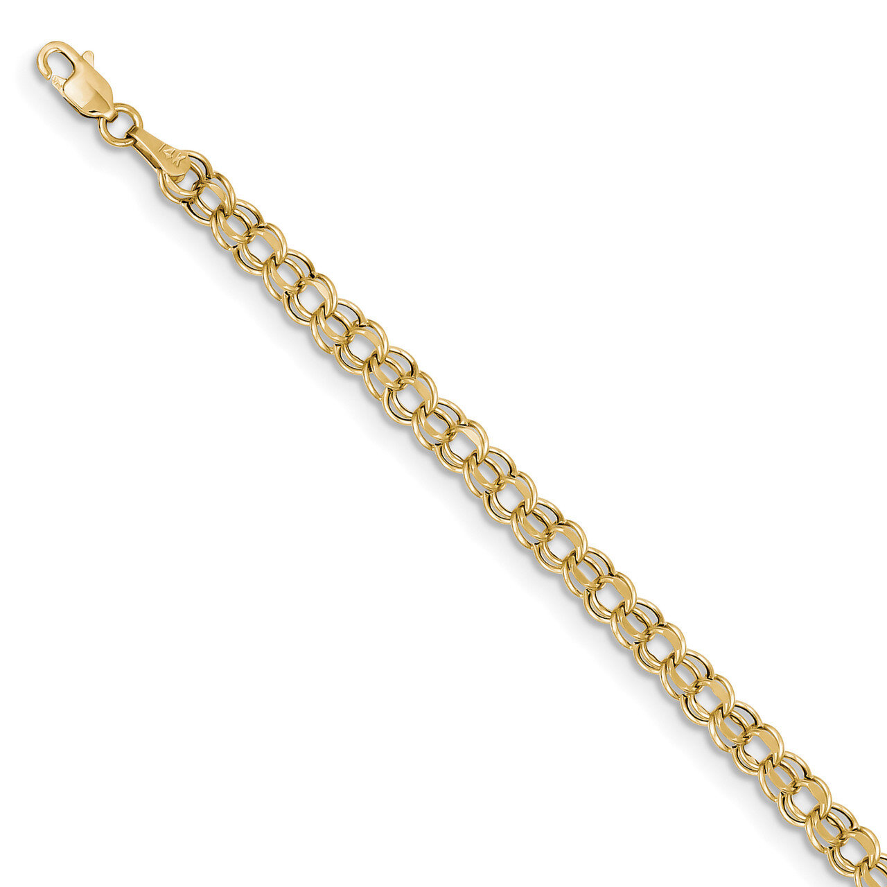 7 Inch 7in 4.5mm Hollow Double Link Charm Bracelet 10k Gold 10DOH21-7, MPN: 10DOH21-7, 191101440984