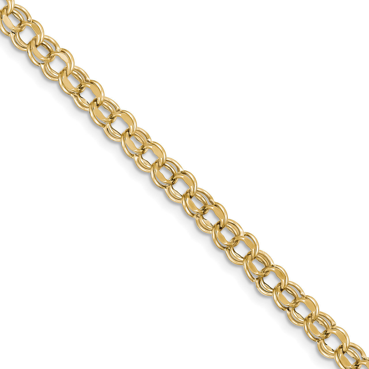 7 Inch 7in 6.5mm Hollow Double Link Charm Bracelet 10k Gold 10DOH23-7