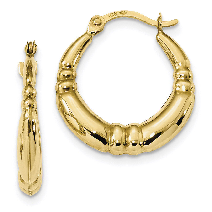 Polished Hoop Earrings 10k Gold 10ER282