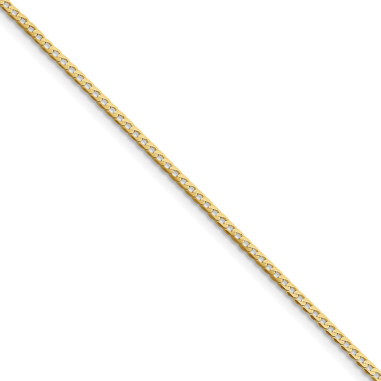 9 Inch 2.2mm Flat Beveled Curb Chain 10k Gold 10FBU060-9