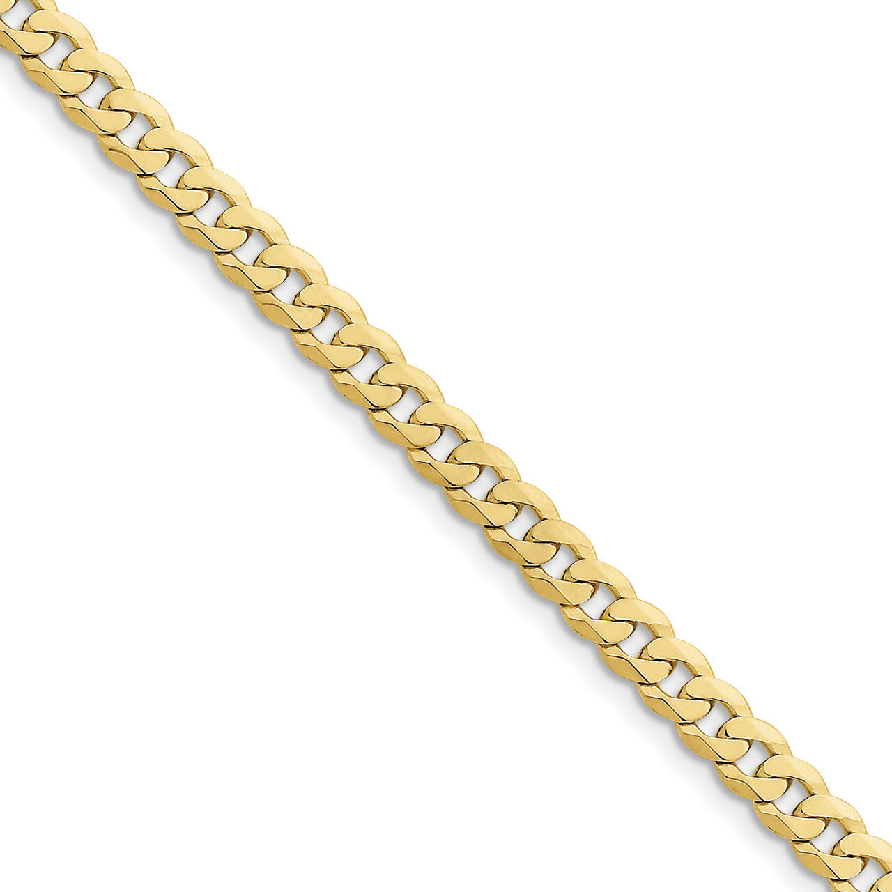 9 Inch 6.1mm Flat Beveled Curb Chain 10k Gold 10FBU160-9