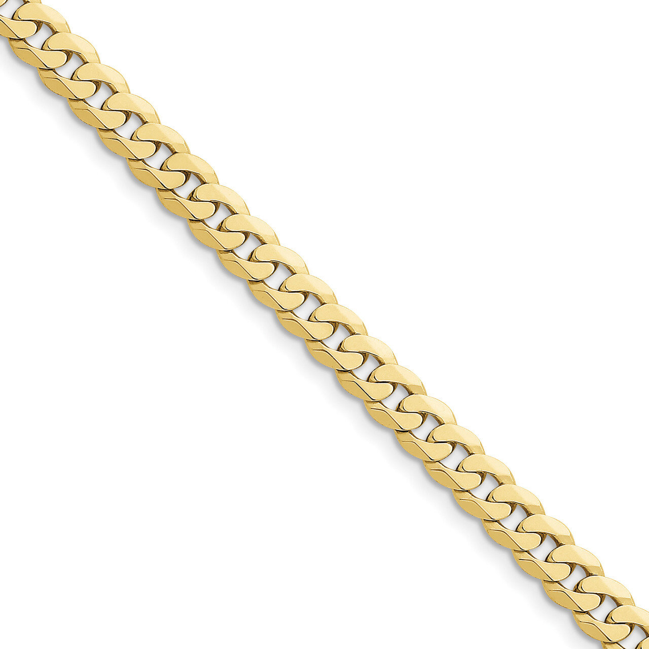8 Inch 7.25mm Flat Beveled Curb Chain 10k Gold 10FBU180-8